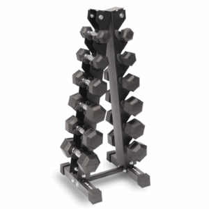 Suport si gantere hexagonale 2.5Kg-15Kg, Zoco Body Fit® YLJ001, Greutate totala gantere 105 kg, Negru