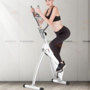 Bicicleta fitness magnetica, ZOCO BODY FIT, Ecran LCD, 8 nivele de rezistenta, Reglabila, Gri