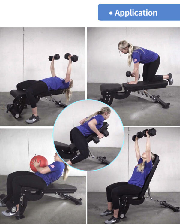 Banca ajustabila ZOCO BODY FIT YLY005-1, Multifunctionala, Robusta, pentru piept, spate, umeri, brate si abdomen, Negru